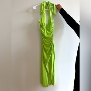 Halter backless midi dress